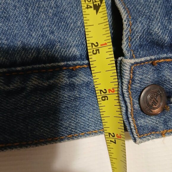 Vintage Hard Rock Cafe Las Vegas Denim Jean Jacket Size Large Blue 90's Guitars - Picture 8 of 9